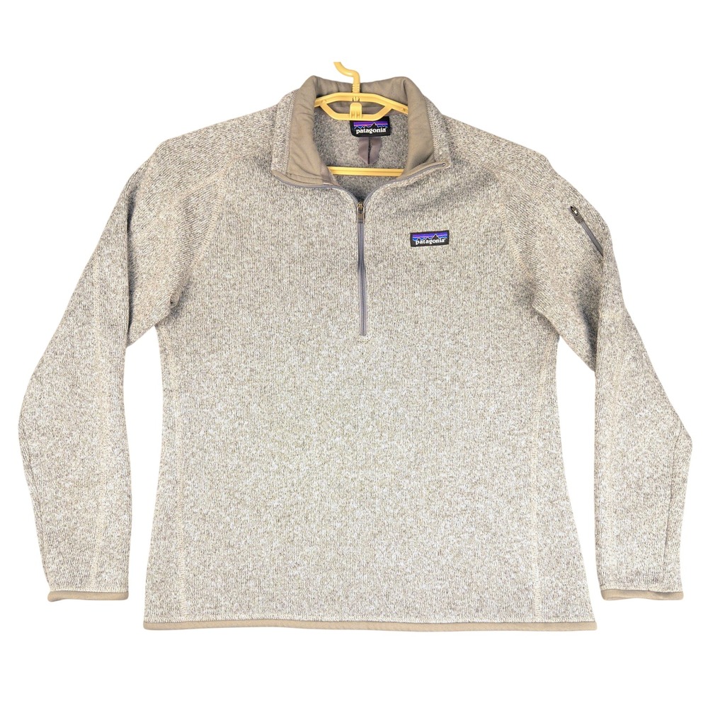 Patagonia Better Sweater 1/4 Zip Fleece Pullover Birch White 25618 Womens L READ